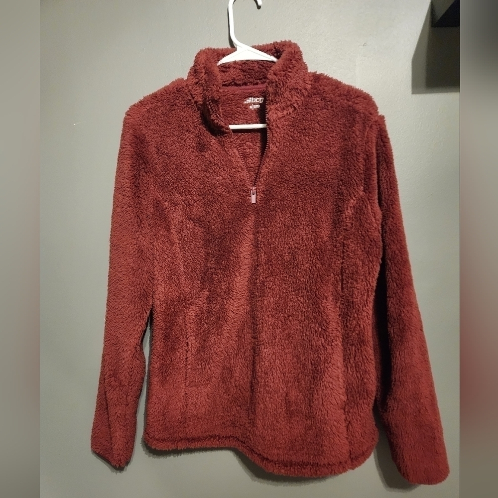 Maroon bcg Women's Fleece Pullover Long Sleeve In Size Small